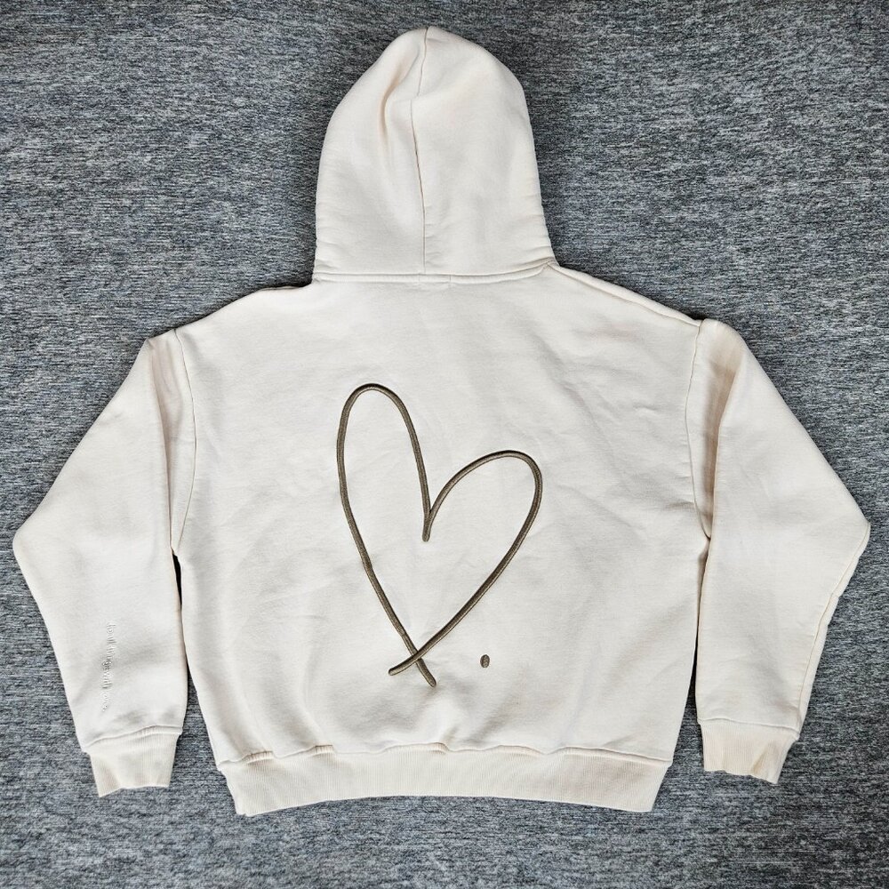 Amare Women's Small D.A.T.W.L Love Oversized Hoodie Vanilla Soft Comfy 3D